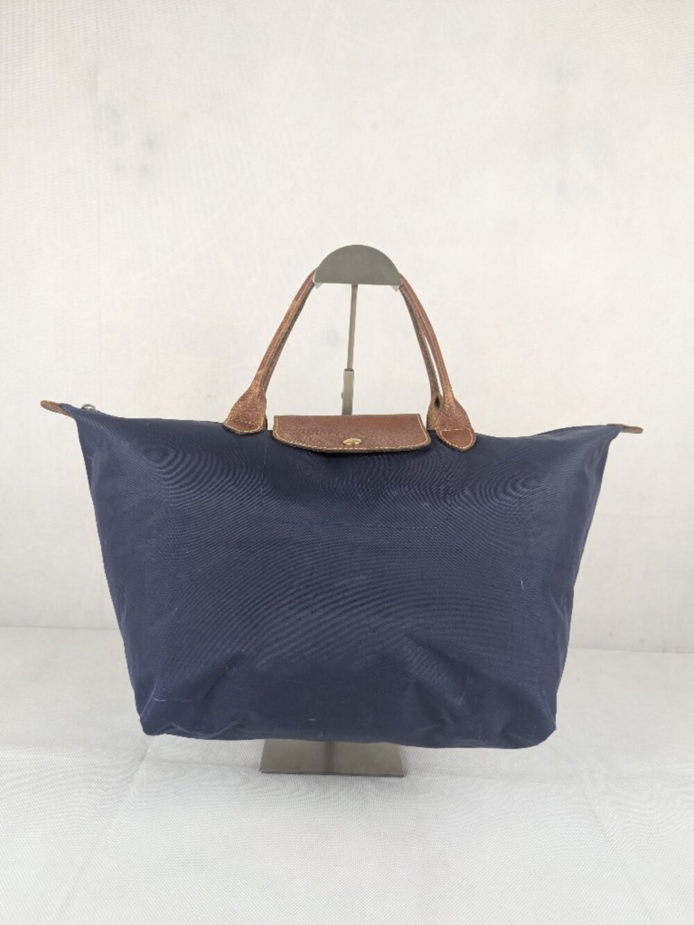 Longchamp Le Pliage Foldable Tote Bag Blue Nylon Leather - Used - Authentic